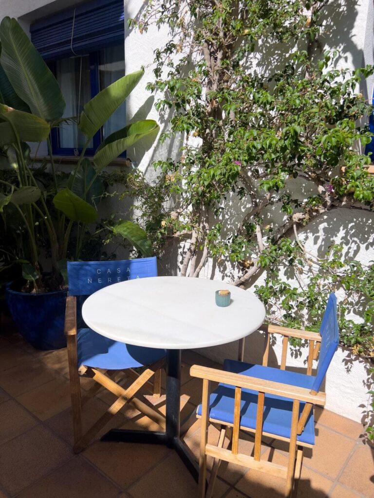 outside patio at casa nereta hotel spain