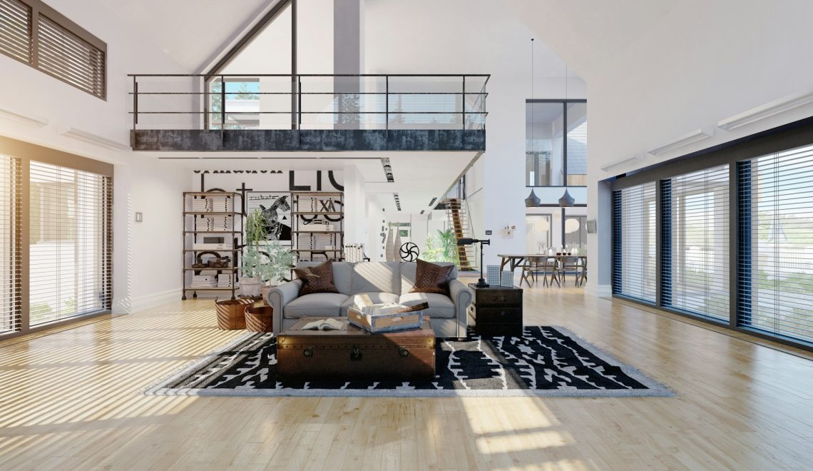 Modern house with big windows