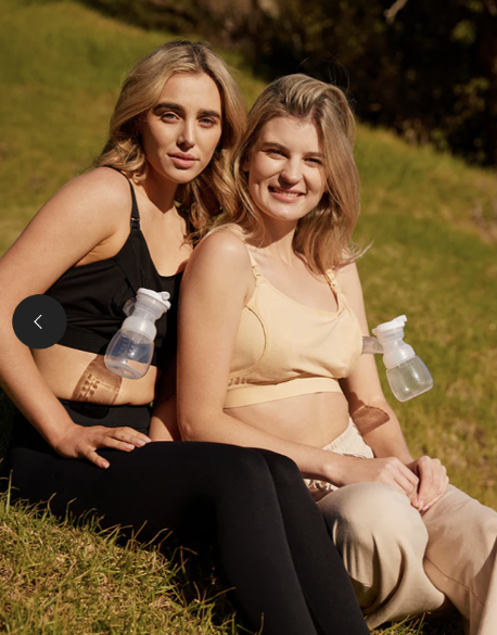 Two women with pumping bras