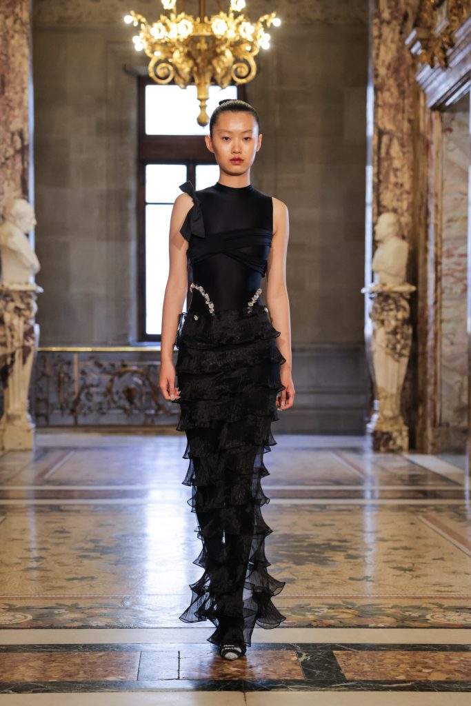 Peet Dullaert Haute Couture Fall/Winter 2025/2026 show at Opéra Comique, Paris Fashion Week, July 10, 2025 | Photo by Richard Bord/Getty Image