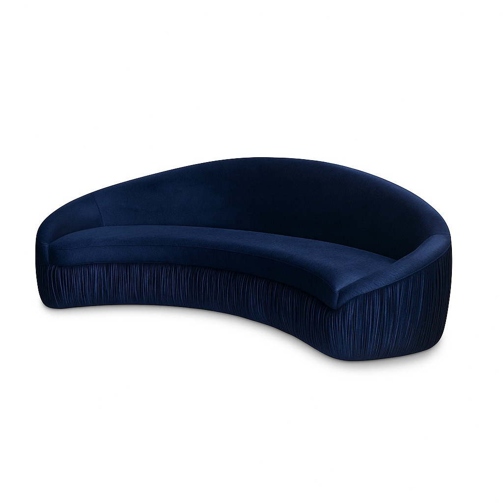 blue velvet sofa by KOKET