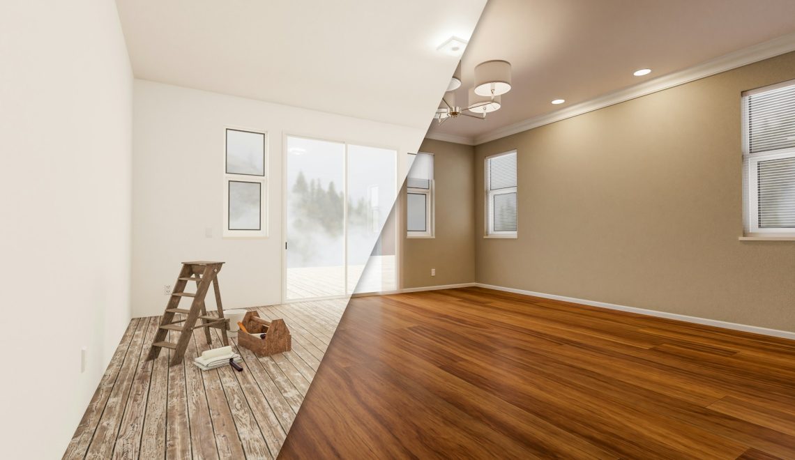 before and after wood flooring renovation