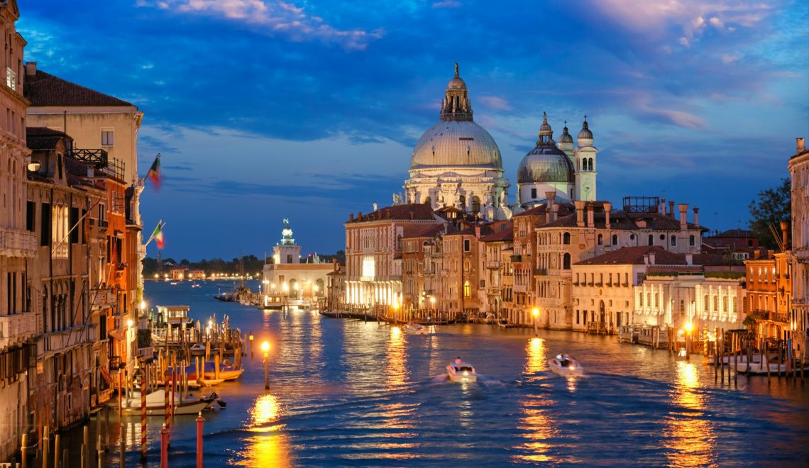 view of venice at night