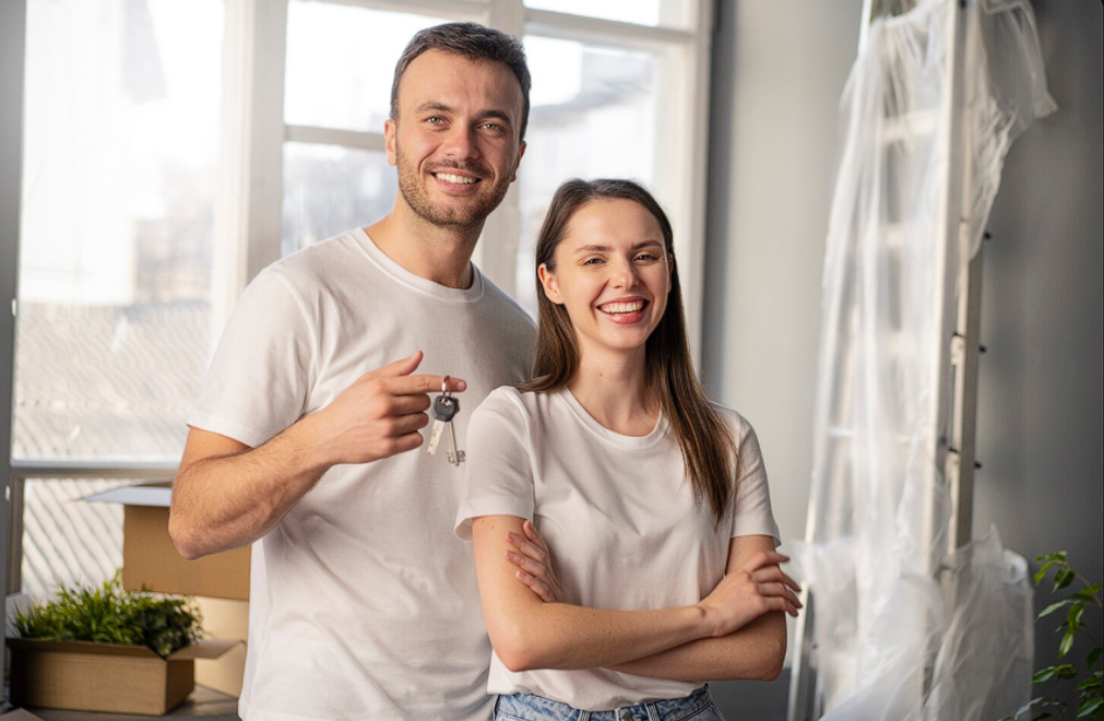 couple smiling