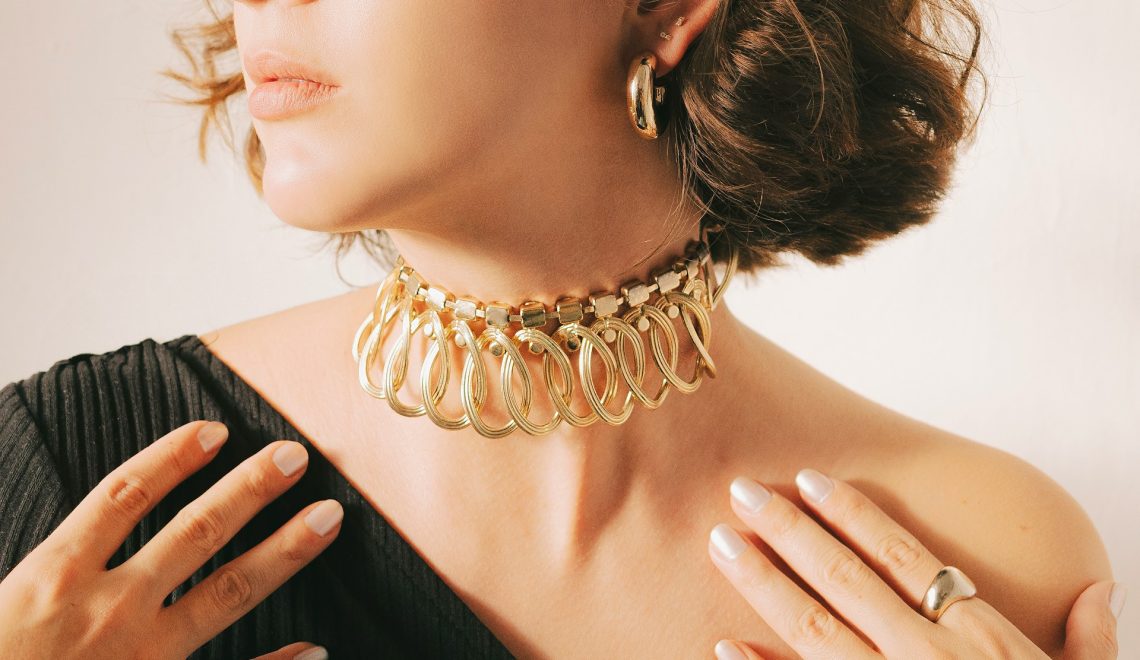 Woman wearing gold jewelry