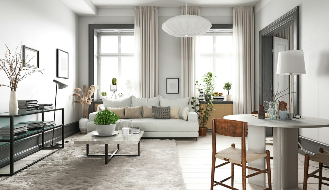 soggiorno moderno bianco