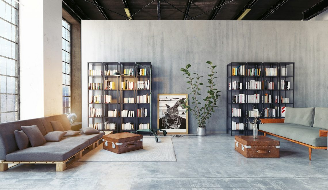 modern loft living room
