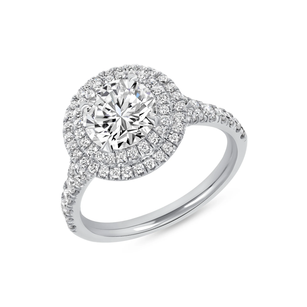Edwards Jewelry Imports Match: 2.23 ct Round Brilliant Double Halo Diamond Ring