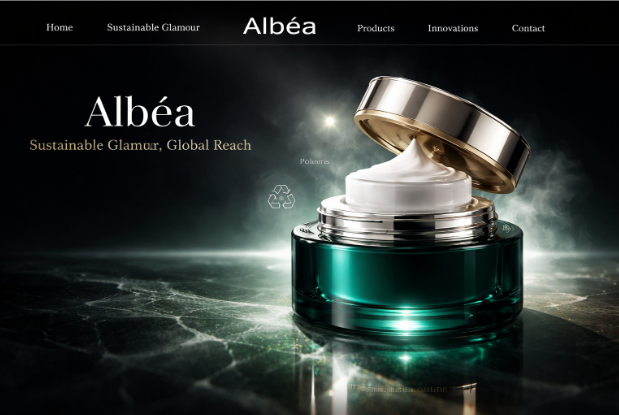 Barattolo di crema di ricarica Albéa Polaris che presenta un packaging di lusso sostenibile