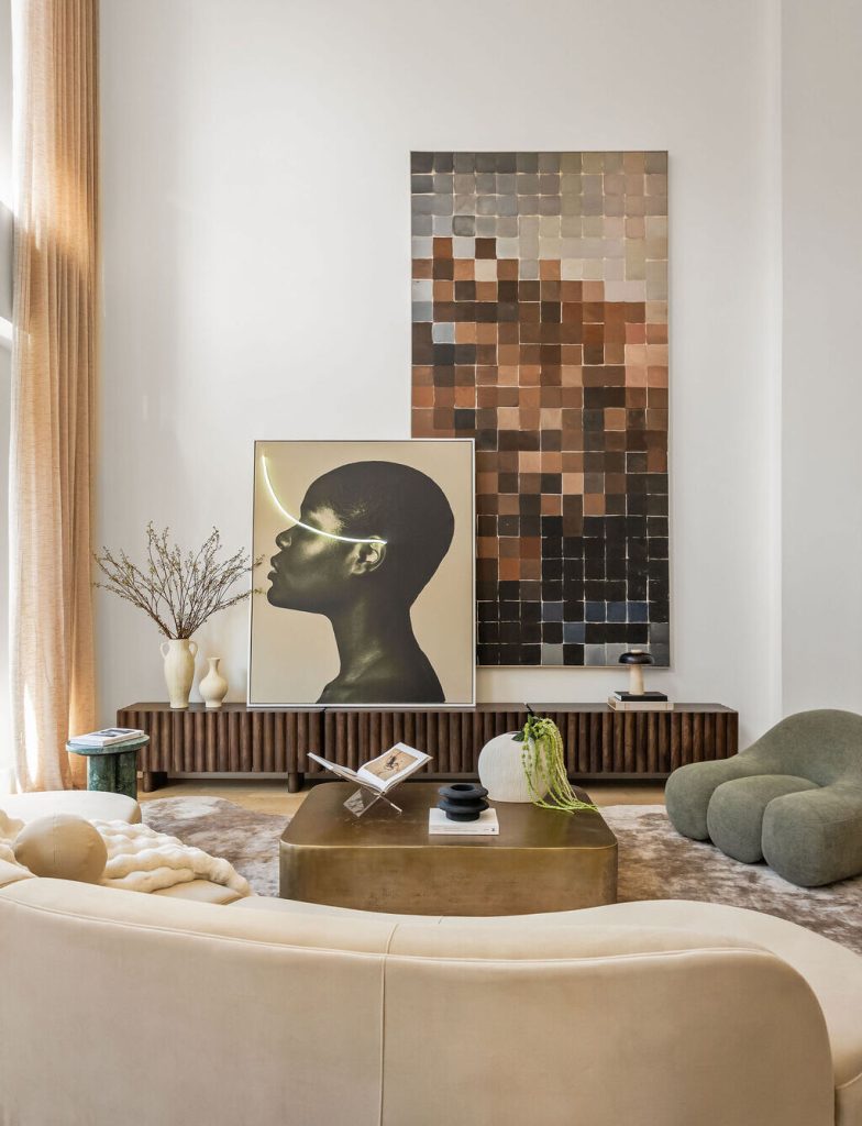 luxury living room interior design by Cheryl Eisen - real estate staging New York city