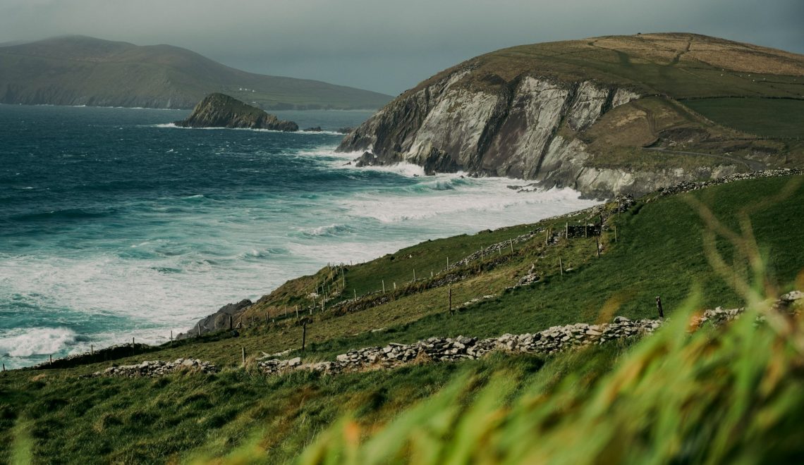 view of the ocean from a hill