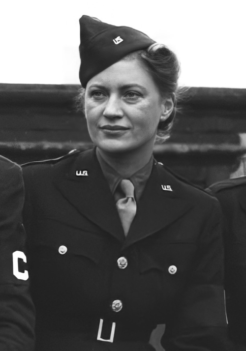 Lee Miller, 1943 | Photo U.S. Army Official Photograph via Wikimedia Commons