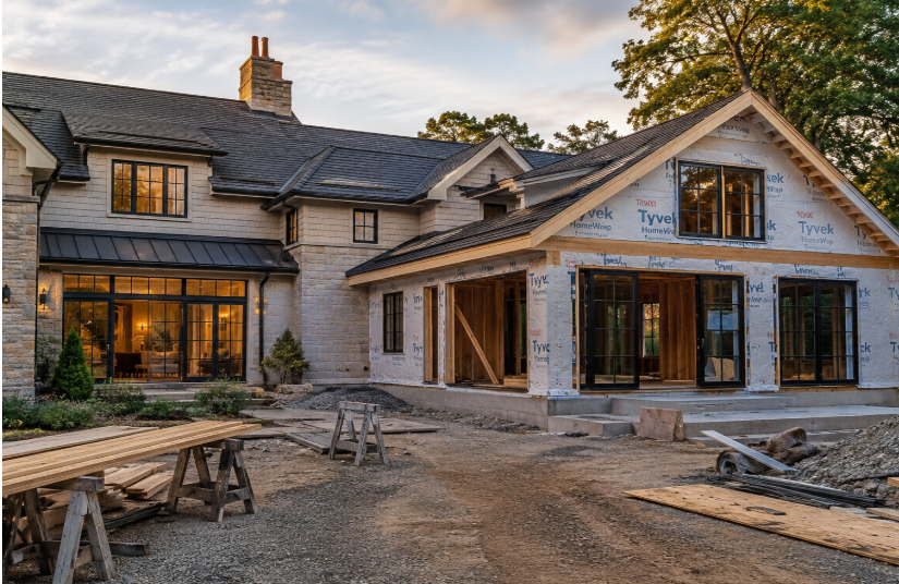 Home addition under construction