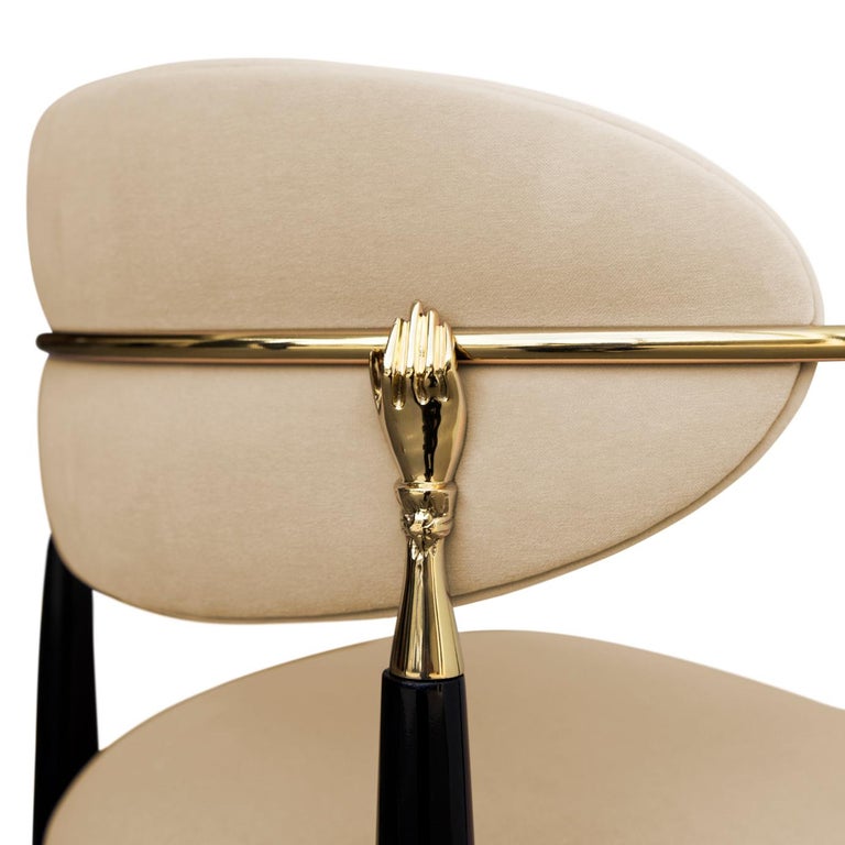 Brass hand-detail dining chair and bar stool, Nahéma by KOKET