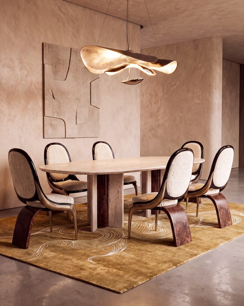 Modern Art Deco Paris Dining Room with Women of Art Deco Gabrielle dining chairs