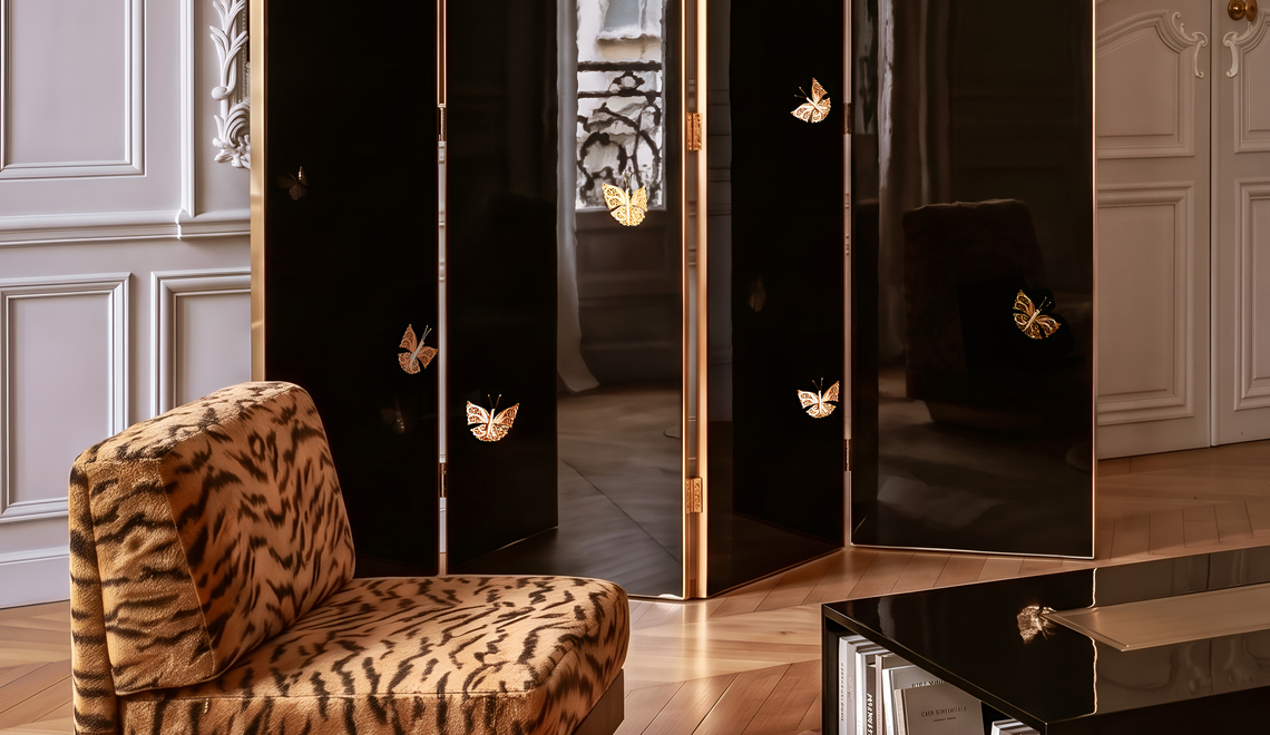 butterfly home decor ideas - euphoria room divider with filigree butterflies by koket