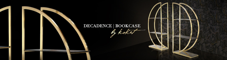 decadence book case round demi pair koket brass